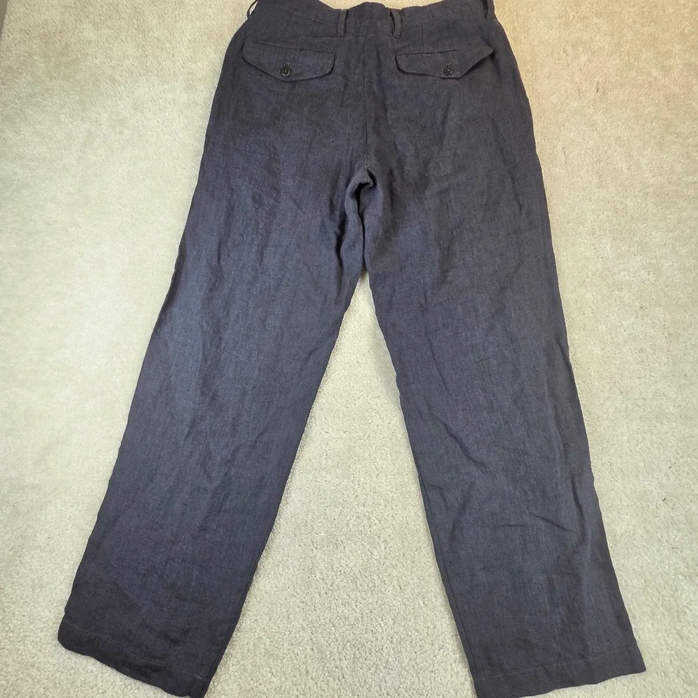 J.Crew Mens 100% Linen Straight Leg Pants Navy 32x29